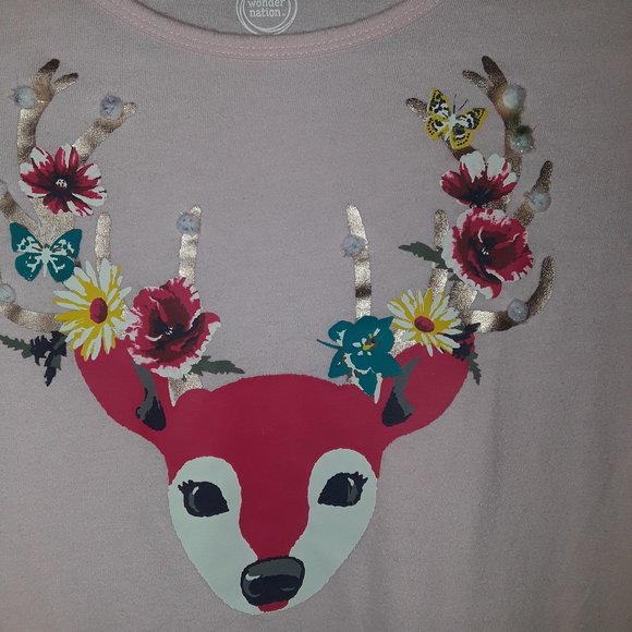 2 PC - Wonder Nation Deer top & pink leggings - Picture 3 of 9